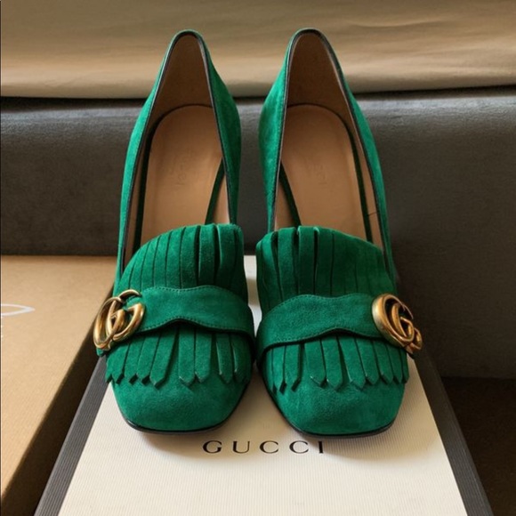 gucci green pumps